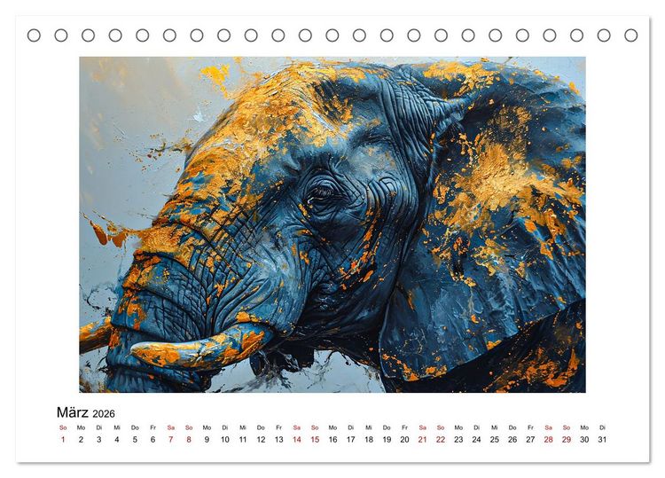 Produktbild: Elefantastisch (Tischkalender 2026 DIN A5 quer), CALVENDO Monatskalender