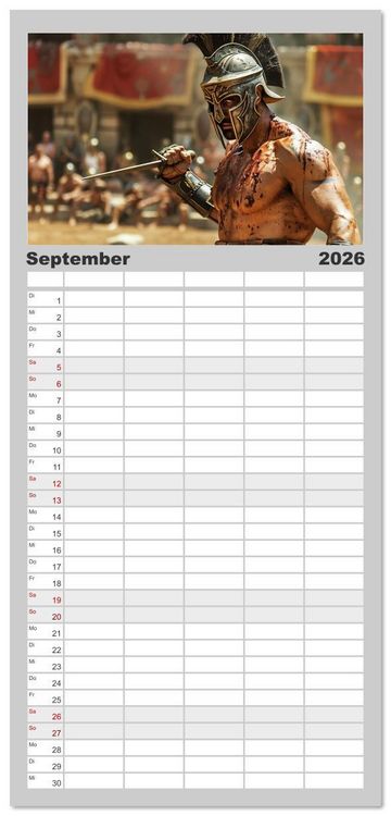 Produktbild: Familienplaner 2026 - Unbeugsame Herzen mit 5 Spalten (Wandkalender, 21 x 45 cm) CALVENDO