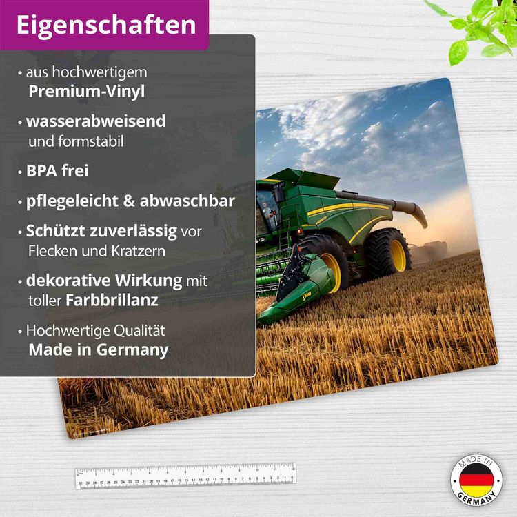 Produktbild: Cover-your-desk Schreibtischunterlage f&uuml;r Kinder M&auml;hdrescher Landwirtschaft, aus hochwertigem Vinyl, 60 x 40 cm