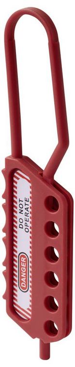 Produktbild: Sygonix SY-6872556 Sicherungshaspe 6-fach 193x42mm Kunststoff Polyamid Rot 1St.