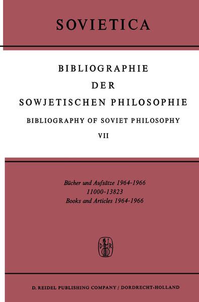 Produktbild: Bibliographie der Sowjetischen Philosophie Bibliography of Soviet Philosophy