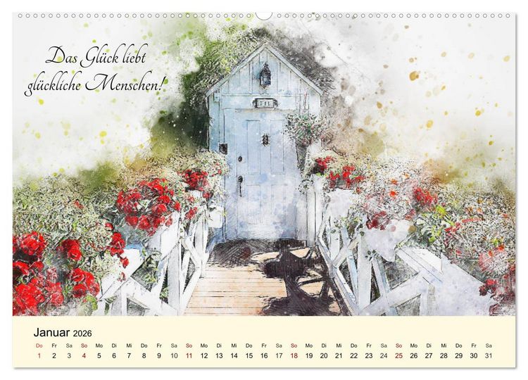 Produktbild: Aquarelle und Lebensweisheiten (hochwertiger Premium Wandkalender 2026 DIN A2 quer), Kunstdruck in Hochglanz