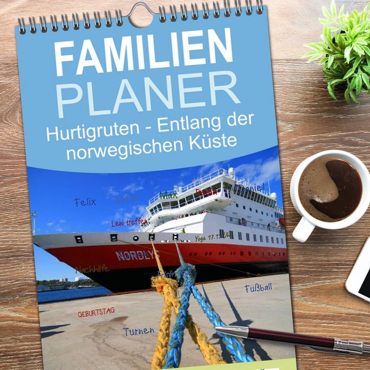 Produktbild: Familienplaner 2026 - Hurtigruten - Entlang der norwegischen K&uuml;ste mit 5 Spalten (Wandkalender, 21 x 45 cm) CALVENDO