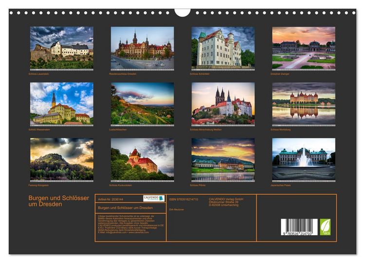 Produktbild: Burgen und Schl&ouml;sser um Dresden (Wandkalender 2026 DIN A3 quer), CALVENDO Monatskalender