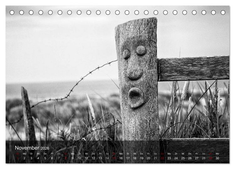 Produktbild: Wangerooge Noir (Tischkalender 2026 DIN A5 quer), CALVENDO Monatskalender