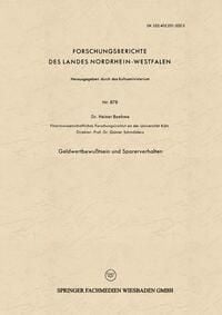 Produktbild: Geldwertbewu&szlig;tsein und Sparerverhalten