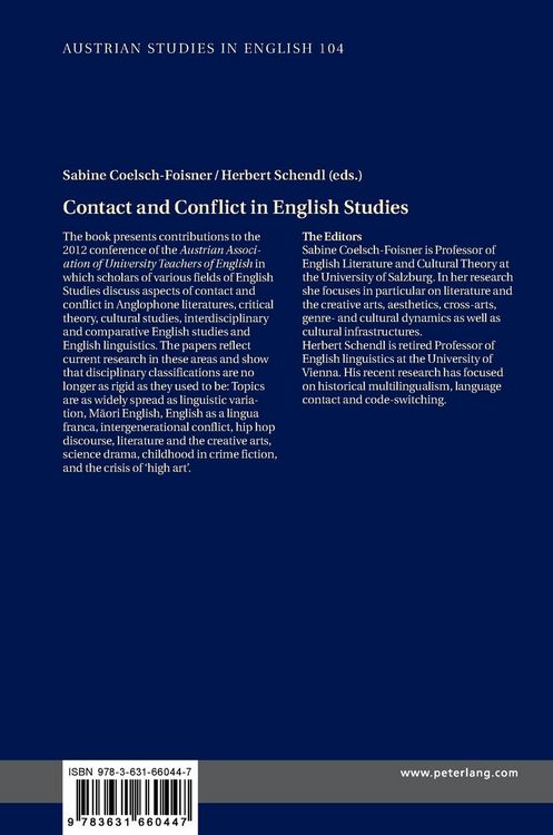 Produktbild: Contact and Conflict in English Studies