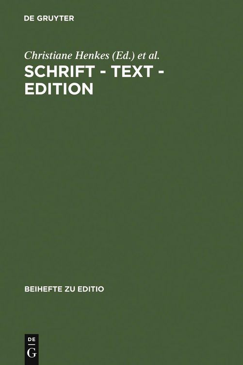 Produktbild: Schrift - Text - Edition