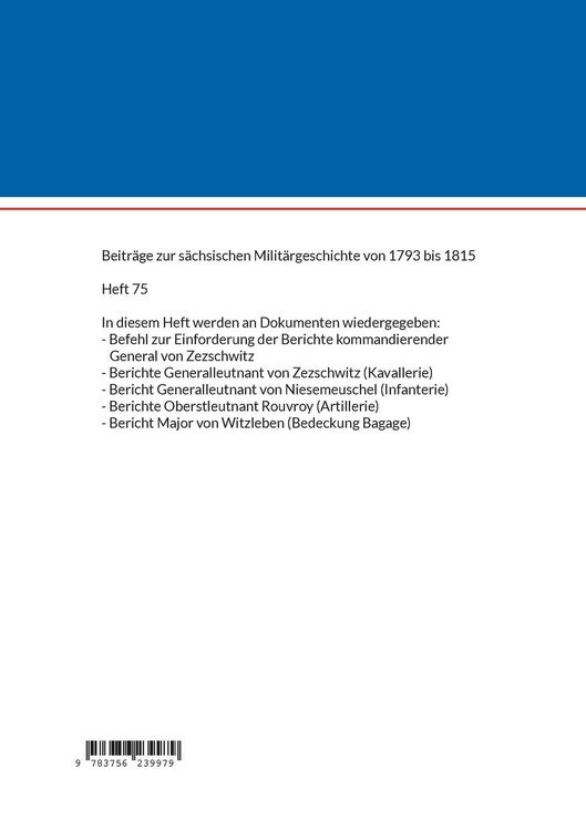 Produktbild: Die Berichte der s&auml;chsischen Truppen aus dem Feldzug 1806 (X)