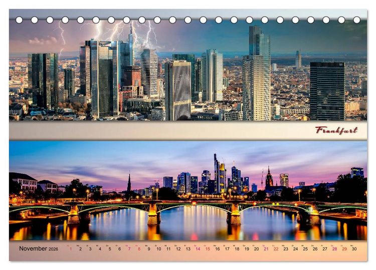 Produktbild: Faszinierende St&auml;dte in Deutschland - Panoramen (Tischkalender 2026 DIN A5 quer), CALVENDO Monatskalender