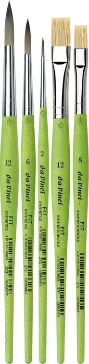 Produktbild: da Vinci Pinselset FIT SYNTHETICS & SYNTHETICS BRISTLE 4217, gr&uuml;n, 5er Set