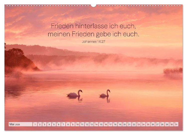 Produktbild: Psalmen und Bibelverse - Himmlische Botschaften (hochwertiger Premium Wandkalender 2026 DIN A2 quer), Kunstdruck in Hochglanz