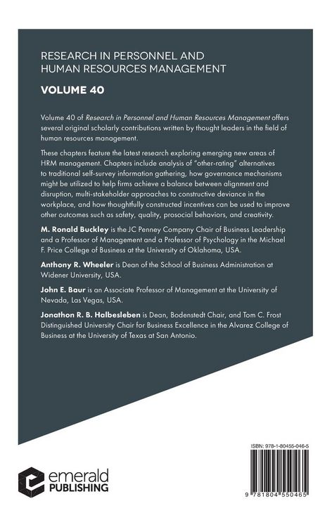 Produktbild: Research in Personnel and Human Resources Management