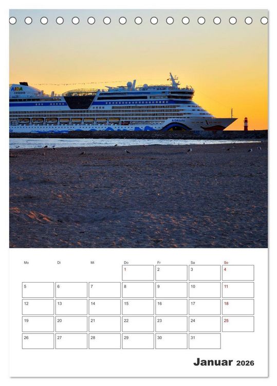 Produktbild: Warnem&uuml;nde Urlaub f&uuml;r zu Hause (Tischkalender 2026 DIN A5 hoch), CALVENDO Monatskalender