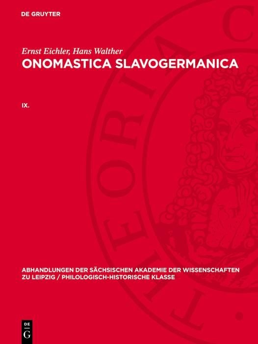 Produktbild: Ernst Eichler; Hans Walther: Onomastica Slavogermanica. IX.
