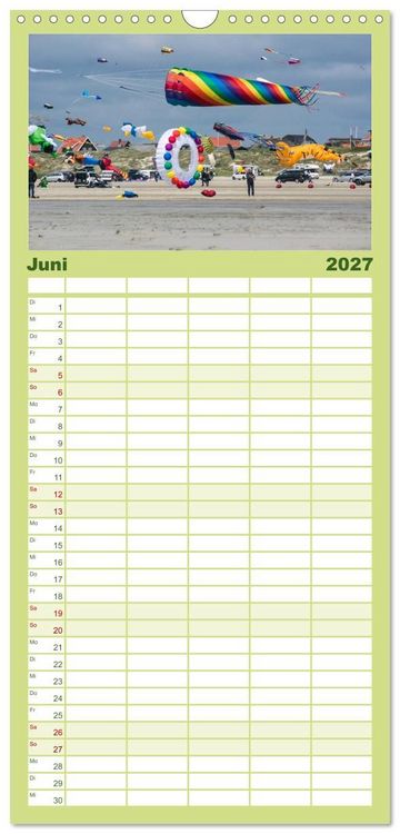 Produktbild: Familienplaner 2027 - Fan&oslash; - Himmel, Hav og mere mit 5 Spalten (Wandkalender, 21 x 45 cm) CALVENDO