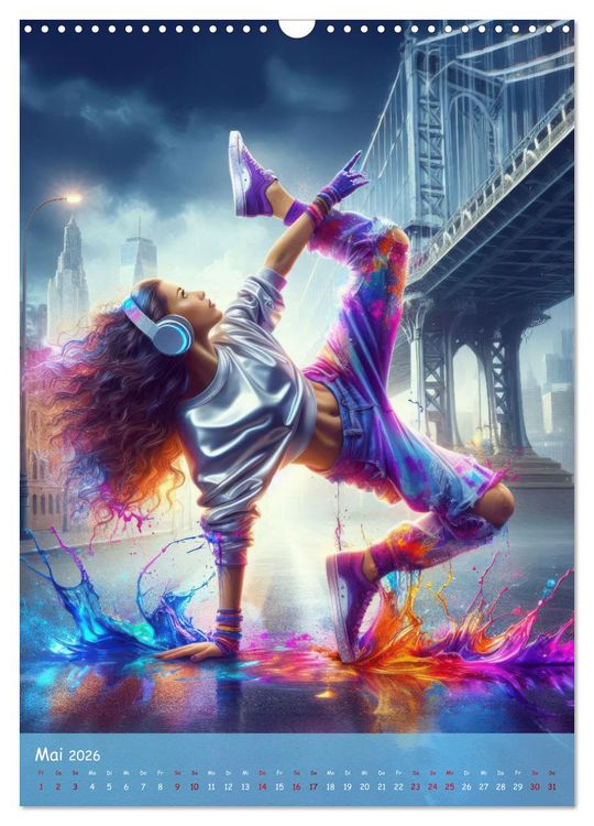 Produktbild: Rhythmus in Farben - Dynamische Hip-Hop-T&auml;nzer (Wandkalender 2026 DIN A3 hoch), CALVENDO Monatskalender