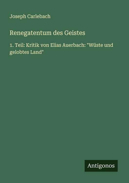 Produktbild: Renegatentum des Geistes