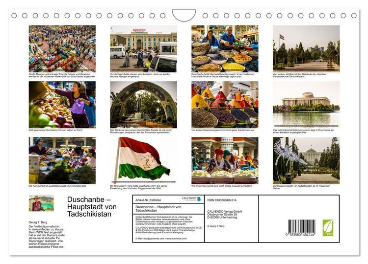 Produktbild: Duschanbe &ndash; Hauptstadt von Tadschikistan (Wandkalender 2027 DIN A4 quer), CALVENDO Monatskalender