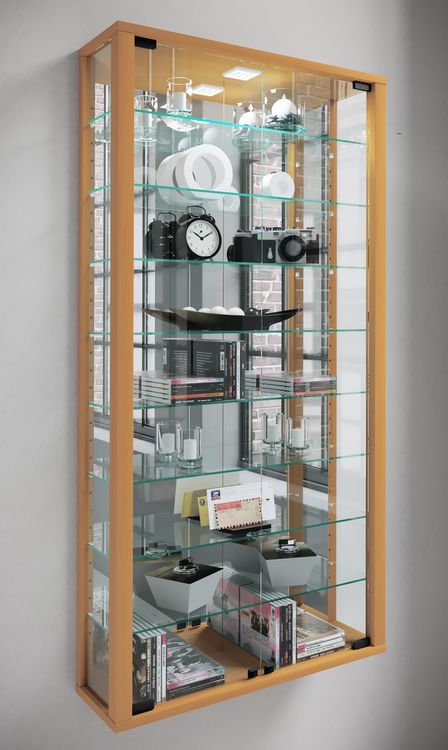 Produktbild: Wandvitrine Glasvitrine Vitrosa Maxi Spiegel