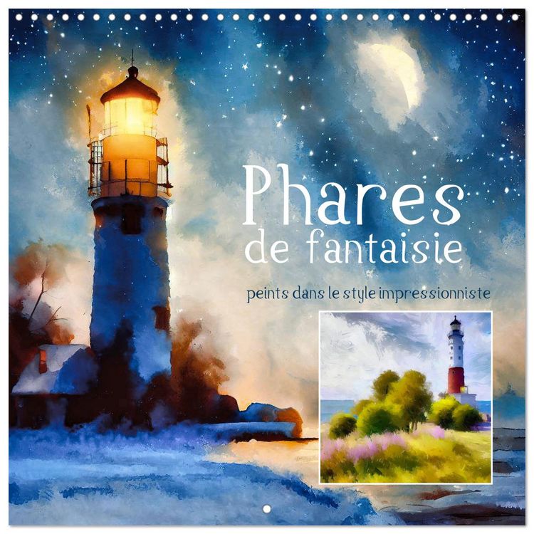 Produktbild: Phares de fantaisie (Calendrier mural carr&eacute; 2026 30x30 cm) Calendrier double avec une page pour vos prises de notes