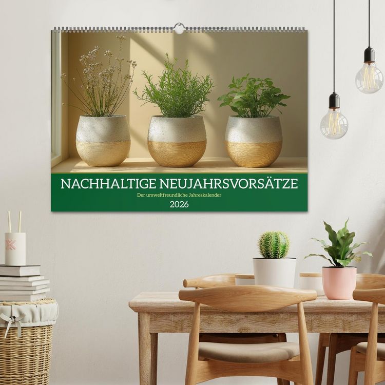 Produktbild: Nachhaltige Neujahrsvors&auml;tze - Der umweltfreundliche Jahreskalender (Wandkalender 2026 DIN A2 quer), CALVENDO Monatskalender