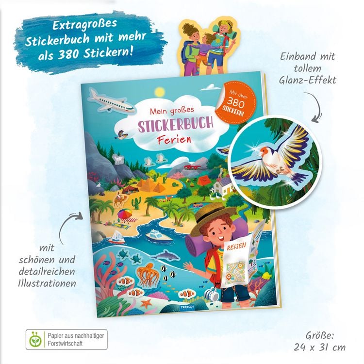 Produktbild: Tr&ouml;tsch Stickerbuch Mein gro&szlig;es Stickerbuch Ferien