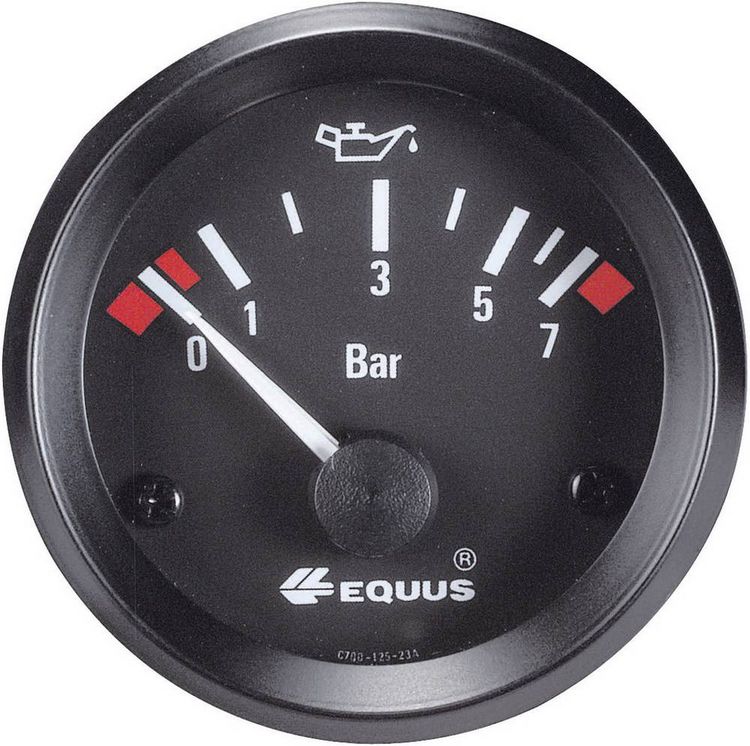 Bild vom Artikel Equus 842095 Kfz Einbauinstrument Öldruckanzeige Messbereich 0 - 7 bar Standart Gelb, Rot, Grün 52 mm vom Autor 