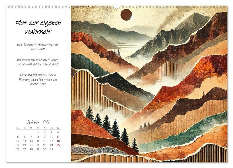 Produktbild: Dein Jahr der St&auml;rke - Reflexionskalender f&uuml;r mehr Selbstbewusstsein (Wandkalender 2026 DIN A2 quer), CALVENDO Monatskalender