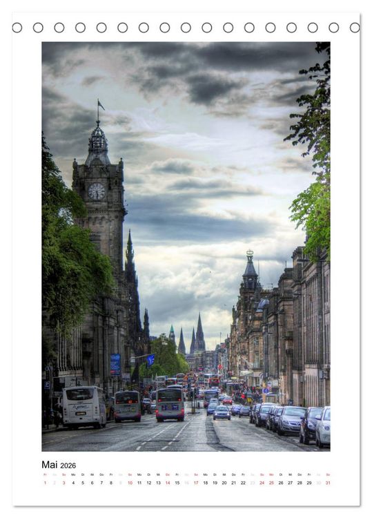 Produktbild: Edinburgh - Stadtansichten (Tischkalender 2026 DIN A5 hoch), CALVENDO Monatskalender