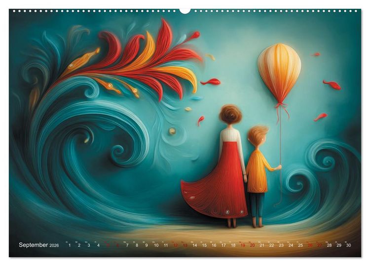 Produktbild: Naive Farbwelten (hochwertiger Premium Wandkalender 2026 DIN A2 quer), Kunstdruck in Hochglanz