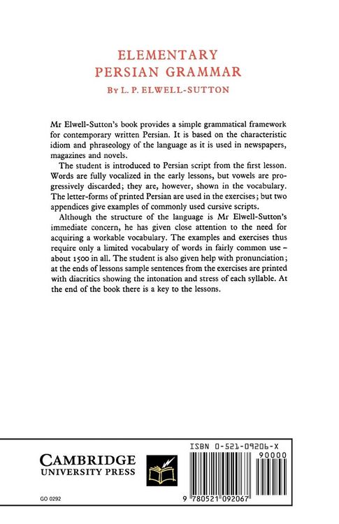 Produktbild: Elementary Persian Grammar