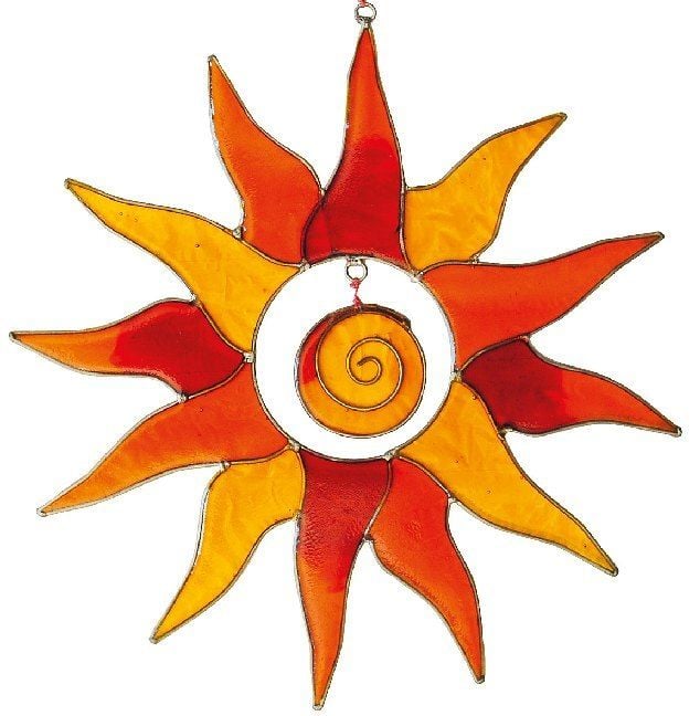 Produktbild: Suncatcher Sonne mit Spirale rot/orange 25 cm