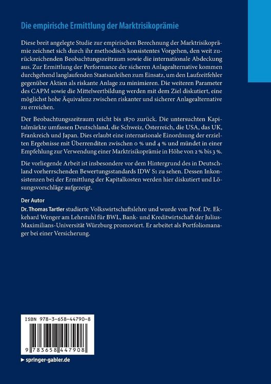 Produktbild: Die empirische Ermittlung der Marktrisikopr&auml;mie