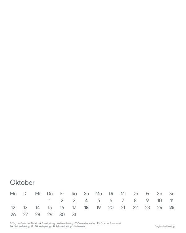 Produktbild: Kreativ-Kalender Tischaufsteller hoch weiß 2026 - 16 x 20 - Foto, Malen, Basteln A4 - datiert - Kreativkalender - Foto-Kalender - Alpha Edition
