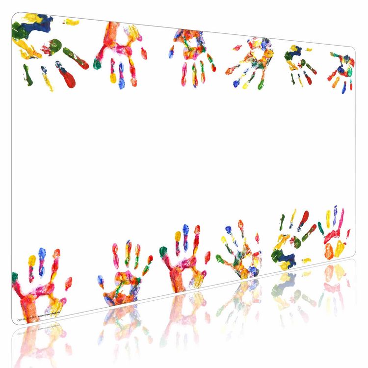 Produktbild: Cover-your-desk Schreibtischunterlage f&uuml;r Kinder und Erwachsene Bunte Kinderh&auml;nde, aus hochwertigem Vinyl , 60 x 40 cm