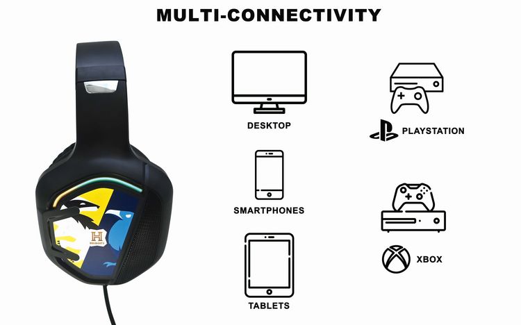 Produktbild: Harry Potter Kabel Gaming-Headset mit Licht und Mikrofon