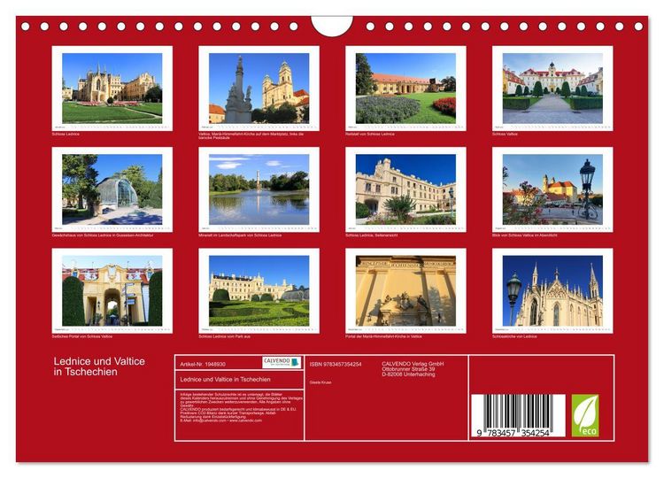 Produktbild: Lednice und Valtice in Tschechien (Wandkalender 2026 DIN A4 quer), CALVENDO Monatskalender
