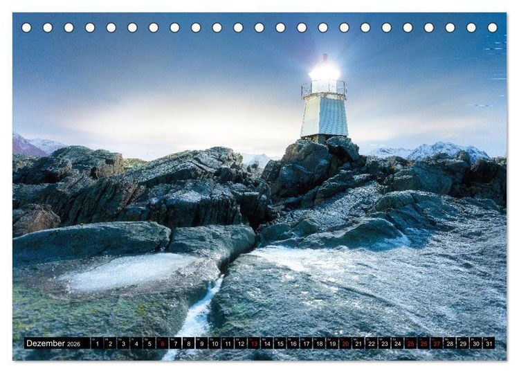 Produktbild: Leuchtt&uuml;rme - an Europas K&uuml;sten (Tischkalender 2026 DIN A5 quer), CALVENDO Monatskalender