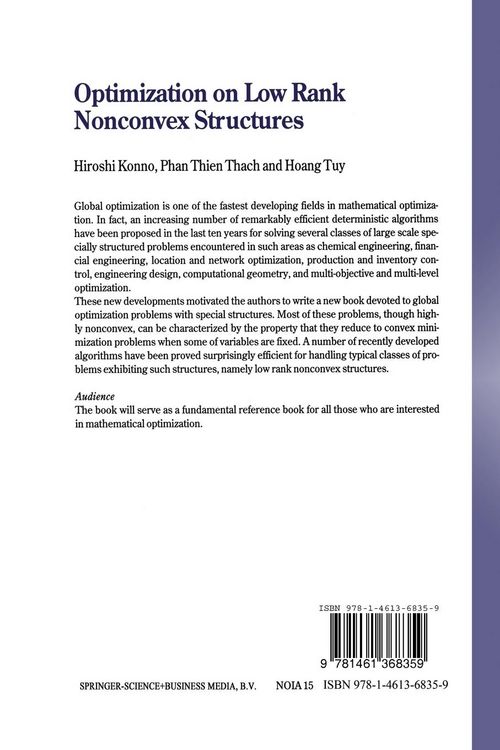Produktbild: Optimization on Low Rank Nonconvex Structures