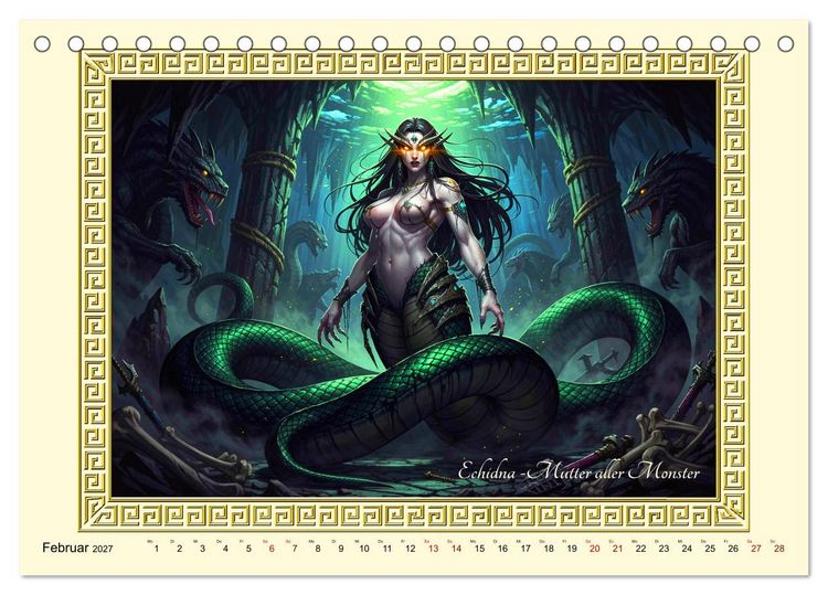 Produktbild: Ungeheuer der griechischen Mythologie (Tischkalender 2027 DIN A5 quer), CALVENDO Monatskalender