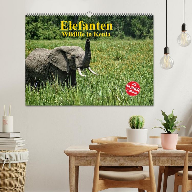 Produktbild: Elefanten . Wildlife in Kenia (Wandkalender 2026 DIN A2 quer), CALVENDO Monatskalender