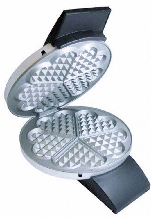 Produktbild: Cloer 1629 Herz-Waffeleisen mit manueller Temperatureinstellung Edelstahl, Schwarz