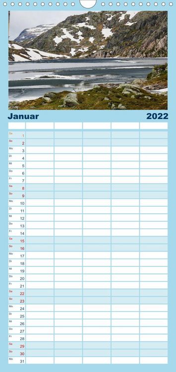 Produktbild: S&uuml;dnorwegen - Familienplaner hoch (Wandkalender 2022 , 21 cm x 45 cm, hoch)
