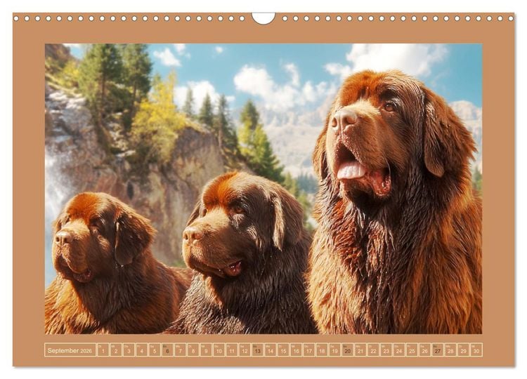 Produktbild: Neufundl&auml;nder. Imposante Riesen mit sanfter Seele (Wandkalender 2026 DIN A3 quer), CALVENDO Monatskalender