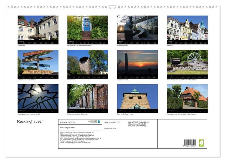 Produktbild: Recklinghausen (Wandkalender 2027 DIN A2 quer), CALVENDO Monatskalender