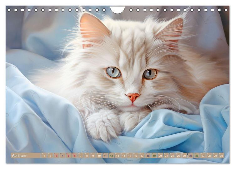 Produktbild: Katzen im Pastellstil (Wandkalender 2026 DIN A4 quer), CALVENDO Monatskalender