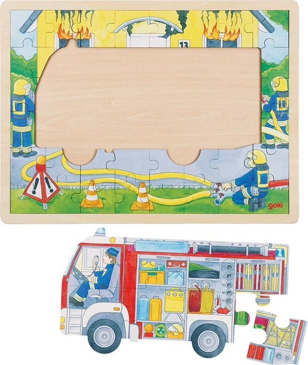 Produktbild: Schichtenpuzzle Feuerwehreinsatz