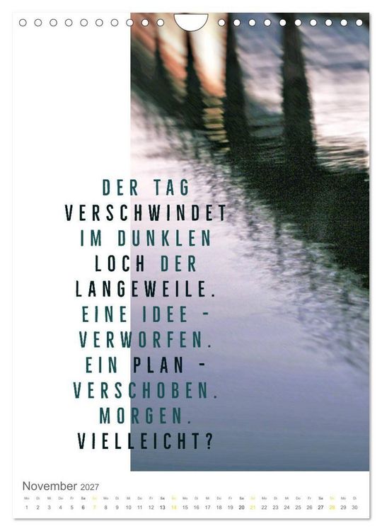 Produktbild: Tagesfarben - Poesie in Wort und Bild (Wandkalender 2027 DIN A4 hoch), CALVENDO Monatskalender