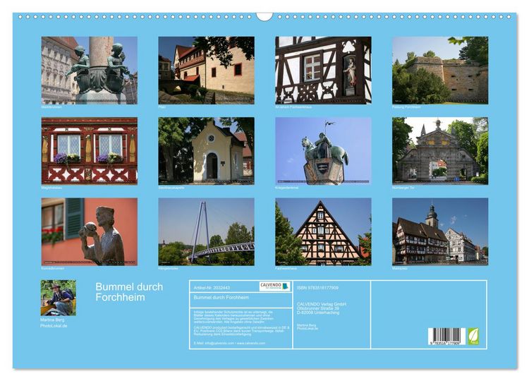 Produktbild: Bummel durch Forchheim (Wandkalender 2026 DIN A2 quer), CALVENDO Monatskalender